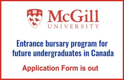 2023 McGill University Entrance Bursary Program for International Students in Canada